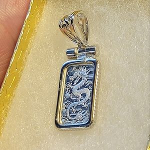 🐉 Dragon Pendant 1g .999 Fine Silver W/ Bezel (925) Brand New Jewelry Charm